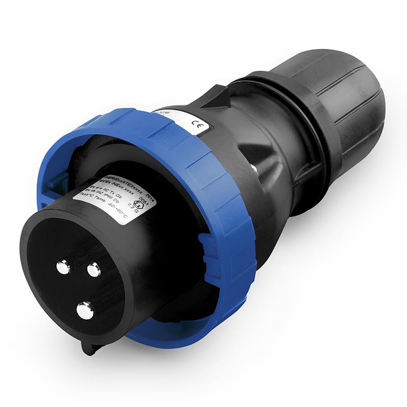 Exproof Düz Fiş - 16A 2P+E 6h 200-250V 50Hz 60Hz II 2GD