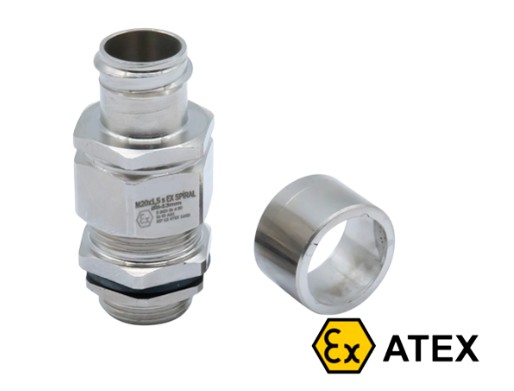 Ex-proof Zırhsız Pirinç Kablo Rakoru | ATEX Sertifikalı IP68 Spiral Tutuculu